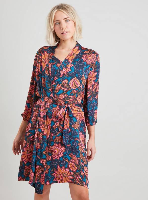 Buy Teal Floral Paisley Satin Coord Dressing Gown XXL Dressing gowns Argos